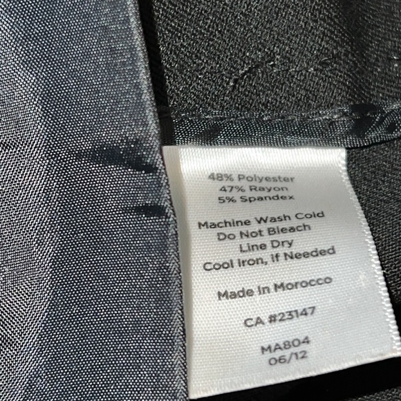 Talbots black flat front side zip mid rise pants women’s slacks Sz 12 L - Picture 7 of 7